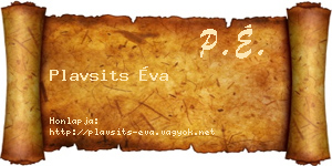 Plavsits Éva névjegykártya